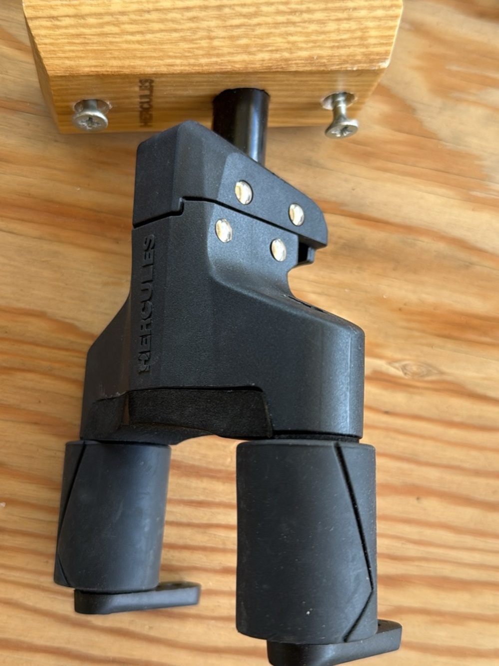 Set of 2 Hercules Guitar vertical  hangers/holders. Only 2 remain in the set.